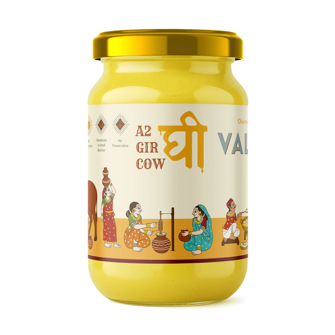 Valonu pure gir cow desi ghee 500g jar organic a2 gir cow bilona ghee